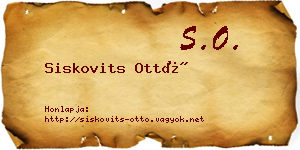 Siskovits Ottó névjegykártya